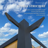 Outdoor Retractable Pergola with Weather-Resistant Sun Shade Canopy, Aluminum Pergola Gazebo for W1859110170