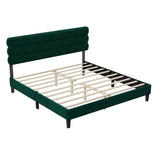 ZUN King Bed Frame with Headboard,Sturdy Platform Bed with Wooden Slats Support,No Box Spring,Mattress 43515028