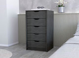 Smokey Oak 5 Narrow Drawer Dresser B062P175164