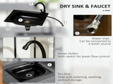 Gray Outdoor Potting Bench with Sink and Faucet ,Hooks,Storage Cabinet 09082048