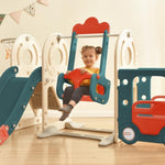 ZUN Kids Swing-N-Slide with Bus Play Structure, Freestanding Bus Toy with&Swing for Toddlers, Bus PP299290AAJ