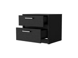 Black 2-Drawer Nightstand B062P175088