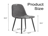 Comfortable Linen-Cotton Dining Chair Set - Six Pieces in Dark Gray.Integrated Seat and W1151P283077