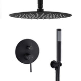 Ceiling Mount Round Shower Combo Set with 10" Rain Shower head and Handheld Shower Head Set with KE-A3585-MB