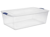 (2 pack)105 Quart Extra-Large Latching Storage Bin, Clear Plastic Storage Container with Latch Lid, 80932963