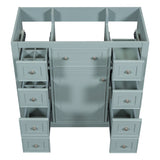 ZUN 36" Bathroom Vanity without Sink, Cabinet Base Only, One Cabinet and Six Drawers, Green WF306253AAG