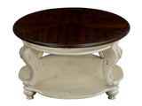 22'' Two Tone Round End Table,Solid Wood Sofa Side Table with Shelf,Living Room Corner Table Easy 69231316