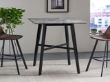Modern Bar Height 42" Dining Table, Rubberwood Legs and Laminate Table Top, Paladina Marble Finish, 65503.00