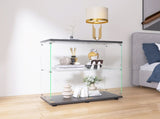 Two-door Glass Display Cabinet 2 Shelves with Door, Floor Standing Curio Bookshelf for Living Room W1806104442