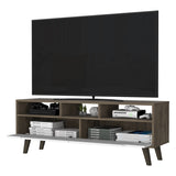 New Haven 2-Drawer 3-Shelf TV Stand Dark Walnut and White B06280718