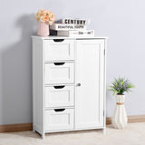White Bathroom Storage Cabinet, Floor Cabinet with Adjustable Shelf and Drawers 31906358