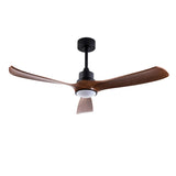 Hot sales 52 Inch Modern Ceiling Fan With 3 Color Dimmable 3 Solide Wood Blades Remote Control W2991P338644
