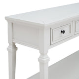 ZUN Classic Retro Style Console Table with Three Top Drawers and Open Style Bottom Shelf, Easy Assembly 87021616