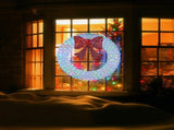 36in Pre-lit Outdoor Christmas Wreath Decoration, Lighted Metal Wreath with Red Bow, Remote Control 57008559