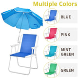 Folding Beach Chair with Umbrella Adults, Lightweight Porable Camping Chair with 265lbs Capacity 41539091