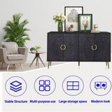 Modern Lacquered 4 Door Wooden Cabinet Sideboard Buffet Server Cabinet Storage Cabinet, for Living W1435P191611