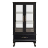 Lighted Curio with Glass Doors and Adjustable Shelves 2 Door Wine Display Curio W1758P297546