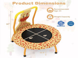 Giraffe Mini Toddler Trampoline with Foam Padded Handle Non-Slip Feet for Indoor Play 59633388