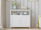 Modern Storage Cabinet with Double Doors, Free-Standing Bathroom Cabinet with Adjustable Shelf and 36406747