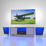 ZUN TV Console with Large Storage Cabinets, Biplane Shape Design LED TV Stand with Remote Control, 47621214