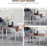 DFW Solid Wood Folding Dining Table, Drop Leaf Kichen Dining Room Desk for Small Spaces, Small W2301P300994