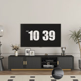 Mid Century Modern TV with LED Lights for 80 Inch TV, Entertainment Center Wooden TV, TV W1321P154003