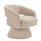 Modern Swivel Barrel Chair, Upholstered Velvet Round Accent Chairs,360 Degree Comfy Swivel Chair W2186P178775