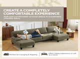 U-Shaped Convertible Sectional Sofa with 2 Chaise Lounges, 4-Seater Modular Couch with Removable & 04004595