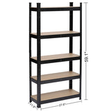 ZUN 5 Tier Heavy Duty Metal Shelving Rack Unit Garage Storage Shelf Black UK 12865320