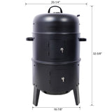 Charcoal Smoker Grill Wood Smoker Grills Outdoor Cooking 16 Inch Vertical Smoker Portable BBQ Grill 20674916