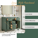 ZUN 36'' Bathroon Vanity with Resin Sink Combo Set,Modern Single Bathroom Cabinet with 4 Drawers & 2 27072762