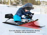 Christmas Gift Snow Racer - 44"x20"x16" Size, 13lbs Lightweight, Parent-Kid Interactive Fun-Black 40049989