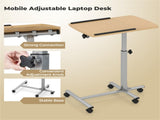Adjustable Laptop Desk Cart, 24.5-36 Height & Tilt Angle Mobile Workstation with Lockable Wheels, 70898266