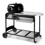 ZUN 110*45*110cm Portable Charcoal Grill with Wheels and Sidetable, Large BBQ Smoker with Adjustable 02203572