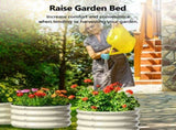 2 Pcs 221ft Raised Garden Bed, Round Galvanized Outdoor Planter Box, Metal Garden Bed for Planting 40130476