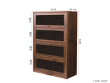 Bookcase Contemporary Closed Back Glass Doors Office Storage Cabinet Floor-to-Ceiling Low Cabinet W331P195805