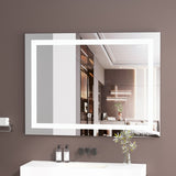 ZUN 40 x 32 Inch Frameless Rectangular LED Bathroom Vanity Mirror with Touch Sensor, Anti-Fog, and 3 21S0301-40