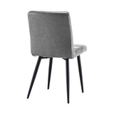 ZUN Dining Chairs set of 2, Faux Leather Kitchen Chair, Metal Leg 32268583