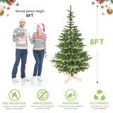 Artificial 8ft Green LED-lit Christmas Tree with 1307PE/PVC Mixed Branch Tips,Hinged Premium & 20522979