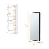 Connecticut Wall Mounted Shoe Rack, Mirror, Five Shelves, Ten Shoes Capacity B128P148901