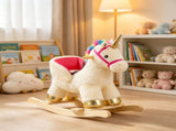 Toddler Unicorn Rocking Horse with Realistic Sound, Safety Belt & Wooden Base, for 18-36M 33058334