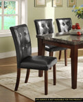 ZUN Dark Cherry Finish Wood Dining Chairs Set of 2 Faux Leather Upholstered Button Tufted Kitchen Dining B011P177580