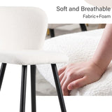 25.79'' modern style barstool, with white seats, black metal legs, and gold - tipped ends,suitable N780P228983W