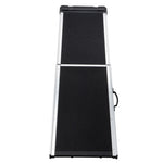 ZUN Foldable Aluminum Dog Car Step Ramp, Dog Ramp Climbing Ladder with PVC Handle, Non-slip Foot Mats W2181P228649