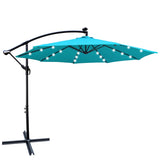 ZUN 10 ft Outdoor Patio Umbrella Solar Powered LED Lighted Sun Shade Market Waterproof 8 Ribs Umbrella W65642336