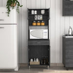 ZUN Bay Area Pantry, Two Door Cabinets, One Drawer, Four Adjustable Metal Legs B128P148869