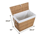 90L/110L Laundry Hamper with, No Install Needed, Synthetic Rattan Clothes Laundry Basket with 64513006