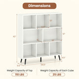 8 Cube Bookcase 3-Tier Modern Storage Organizer with 5 Metal Legs Bookshelves 93527657