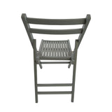 Furniture Slatted Wood Folding Special Event Chair - Gray, Set of 4, FOLDING CHAIR, FOLDABLE STYLE W49539765