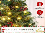 Set of 2 3FT Pre-lit Outdoor Pathway Christmas Trees with Stakes,Red Berries and 85295576